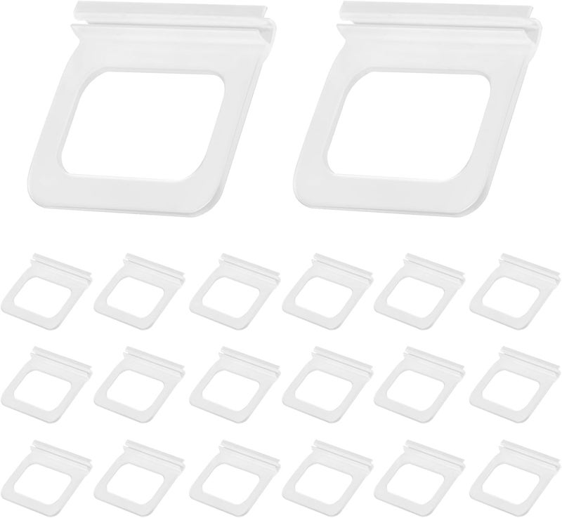 IFERLA Window Screen Pull Tabs 20 Pack Clear Hollow Flat Spline Channel Pull Lift Tabs Replacement Repair Clips Kit, Window Screen Frame Center Brace Privacy Screen Mounting Tabs - Image 1
